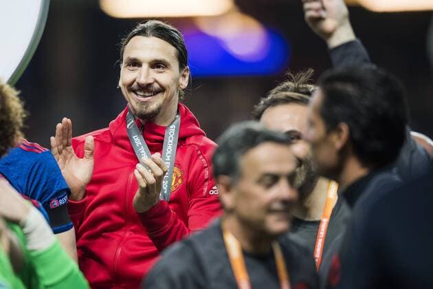 170524 Manchester Uniteds Zlatan Ibrahimovic jublar efter finalen i Europa League mellan Ajax och Manchester United ManU den 24 maj 2017 i Stockholm.  Copyright: JOHANNAxLUNDBERG BB170524JL041