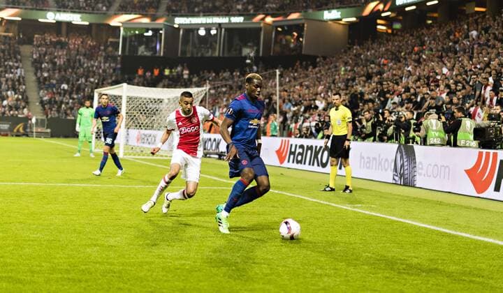 Stockholm, 24.05.2017 Paul Pogba (ManU), Hakim Ziyech (Ajax) Ajax Amsterdam - Manchester United ManU