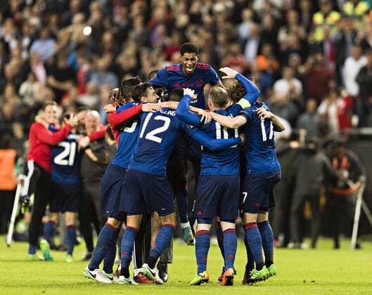 Stockholm, 24.05.2017 Schlussjubel Marcus Rashford (ManU) Ajax Amsterdam - Manchester United ManU
