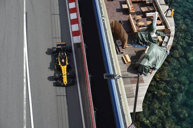 Nico Huelkenberg (Renault F1 Team) mit seinem Auto auf der Strecke von oben, Grosser Preis von Monaco 2017, Freies Training, Motorsport, Formel 1, 25.05.2017, Monte Carlo Copyright: xJERRY xEibner-Pressefotox EP_jer