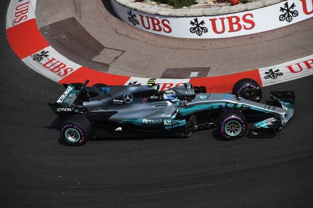 Valtteri Bottas (Mercedes AMG Petronas Formula One Team) mit seinem Auto auf der Strecke in der Fairmont Kurve, Grosser Preis von Monaco 2017, Freies Training, Motorsport, Formel 1, 25.05.2017, Monte Carlo Copyright: xJERRY xEibner-Pressefotox EP_jer