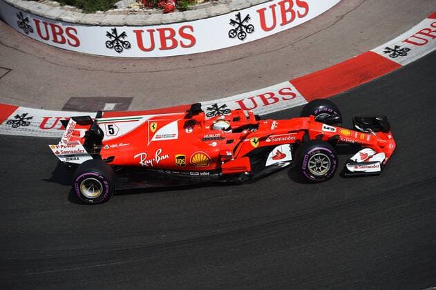 Sebastian Vettel (Scuderia Ferrari) mit seinem Auto auf der Strecke in der Fairmont Kurve, Grosser Preis von Monaco 2017, Freies Training, Motorsport, Formel 1, 25.05.2017, Monte Carlo Copyright: xJERRY xEibner-Pressefotox EP_jer
