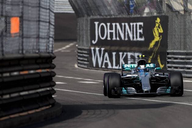 May 25, 2017 - Monaco, Monaco - 77 BOTTAS Valtteri from Finland of Mercedes W08 Hybrid EQ Power+ team Mercedes GP during the Monaco Grand Prix of the FIA Formula 1 championship, at Monaco on 25th of 2017. F1 Grand Prix of Monaco - Practice  - ZUMAn230 20170525_zaa_n230_079 Copyright: xXavierxBonillax