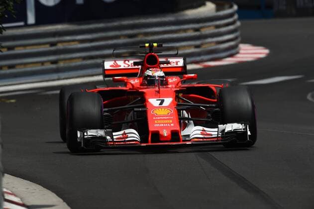 Kimi Raikkoenen (Scuderia Ferrari) im Streckenabschnitt Schwimmbad, Grosser Preis von Monaco 2017, Freies Training, Motorsport, Formel 1, 25.05.2017, Monte Carlo Copyright: xAndre Eibner-Pressefotox EP_JAE