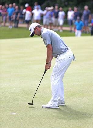 May 25th 2017, Virginia Water, Wentworth, Surrey, England; BMW PGA Golf Herren Championship golf, day 1; Bernd Wiesberger of Austria sinks his par putt on the 15th xDavidxKissmanx  ActionPlus11883473