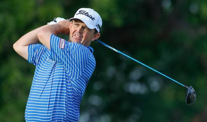 May 26, 2017 - Fort Worth, TX, USA - Greg Chalmers tees off on the 11th hole during the second round of the Dean & DeLuca Invitational golf tournament at Colonial Country Club Friday, May 26, 2017 in Fort Worth, Texas. Colonial - ZUMAm67_ 20170526_zaf_m67_010 Copyright: xRayxCarlinx