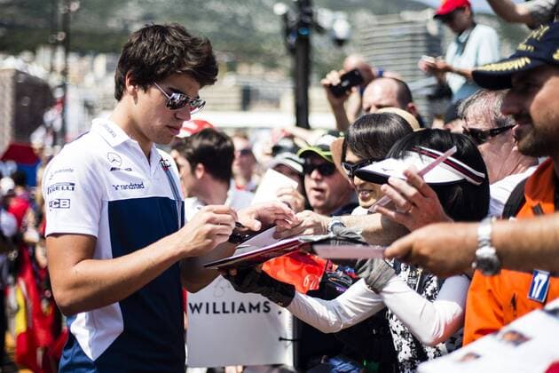 May 26, 2017 - Monaco, Monaco - 18 STROLL Lance from Canada of Williams F1 Mercedes FW40 signing autographs to the fans during the Monaco Grand Prix of the FIA Formula 1 championship, at Monaco on 26th of 2017. F1 Grand Prix of Monaco - Previews  - ZUMAn230 20170526_zaa_n230_230 Copyright: xXavierxBonillax