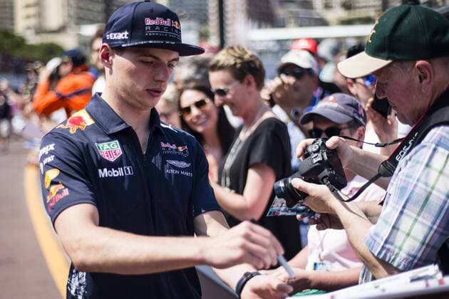 May 26, 2017 - Monaco, Monaco - 33 VERSTAPPEN Max from Netherland of Red Bull Tag Heuer RB13 signing autographs to the fans during the Monaco Grand Prix of the FIA Formula 1 championship, at Monaco on 26th of 2017. F1 Grand Prix of Monaco - Previews  - ZUMAn230 20170526_zaa_n230_238 Copyright: xXavierxBonillax