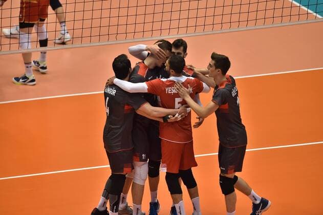 Joie de l equipe (turquie) VOLLEY-BALL : France vs Turquie - Tournoi de qualificacatif au championnat du monde - 26 05 2017 FredericChambert Panoramic 