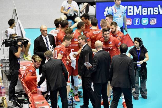 Laurent Tillie (entraineur france) et son equipe VOLLEY-BALL : France vs Turquie - Tournoi de qualificacatif au championnat du monde - 26 05 2017 FredericChambert Panoramic 