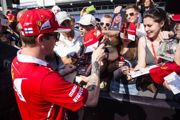 May 26, 2017 - Monaco, Monaco - 07 RAIKKONEN Kimi from Finland of Ferrari SF70-H team scuderia Ferrari signing autographs to the fans during the Monaco Grand Prix of the FIA Formula 1 championship, at Monaco on 26th of 2017. F1 Grand Prix of Monaco - Previews  - ZUMAn230 20170526_zaa_n230_273 Copyright: xXavierxBonillax