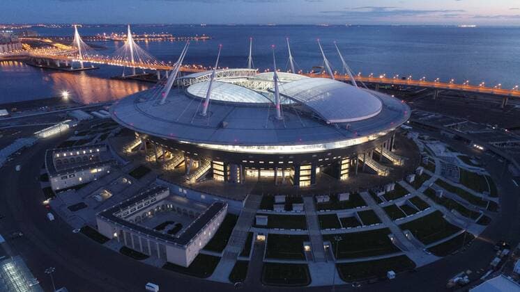 ST PETERSBURG, RUSSIA - MAY 26, 2017: A view of Saint Petersburg Stadium on Krestovsky Island. The stadium is to host matches of the 2018 FIFA World Cup WM Weltmeisterschaft Fussball and the 2017 FIFA Confederations Cup. Peter Kovalev TASS  TS05066C