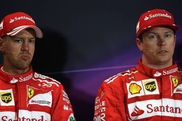 Monaco Grand Prix, Monte Carlo 24 - 28 May 2017 27.05.2017 - Qualifying, press conference PK Pressekonferenz Sebastian Vettel (GER) Scuderia Ferrari SF70H and Kimi Raikkonen (FIN) Scuderia Ferrari SF70H 
