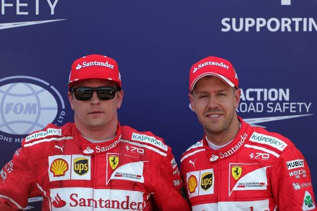 Monaco Grand Prix, Monte Carlo 24 - 28 May 2017 27.05.2017 - Qualifying, Kimi Raikkonen (FIN) Scuderia Ferrari SF70H pole position and 2nd place Sebastian Vettel (GER) Scuderia Ferrari SF70H 