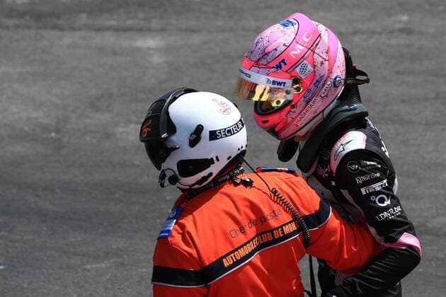 May 27th 2017, Monaco; F1 Grand Prix of Monaco Friday qualifying sessions day; Esteban Ocon - Sahara Force India VJM10 crashed in Practice 3 xLeannexBoonx  ActionPlus11883952