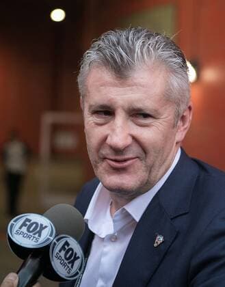May 27, 2017 - Los Angeles, California, U.S - Davor Suker, President of the Croatian Football Federation during a press conference PK Pressekonferenz after their friendly game with Mexico on Saturday May 27, 2017 at Los Angeles Coliseum in Los Angeles, California. Croatia defeated Mexico 2-1. Mexico vs. Croatia - ZUMAp124 20170527_zaa_p124_013 Copyright: xArianaxRojasx