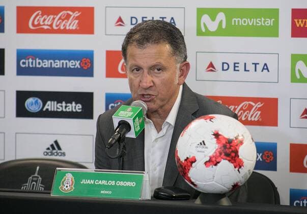 May 27, 2017 - Los Angeles, California, U.S - Head coach, Juan Carlos Osorio of Mexico during a press conference PK Pressekonferenz after their friendly game with Croatia on Saturday May 27, 2017 at Los Angeles Coliseum in Los Angeles, California. Croatia defeated Mexico 2-1. Mexico vs. Croatia - ZUMAp124 20170527_zaa_p124_022 Copyright: xJavierxRojasx