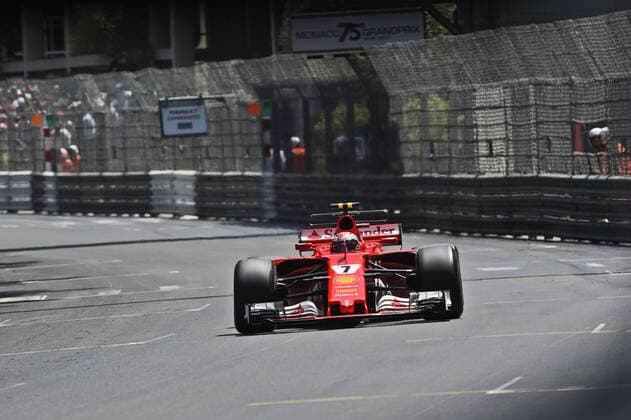 Kimi Raikkoenen (Scuderia Ferrari) mit seinem Auto auf der Zielgeraden, Grosser Preis von Monaco 2017, Motorsport, Formel 1, Rennen, 28.05.2017, Monte Carlo Copyright: xAndre Eibner-Pressefotox EP_JAE