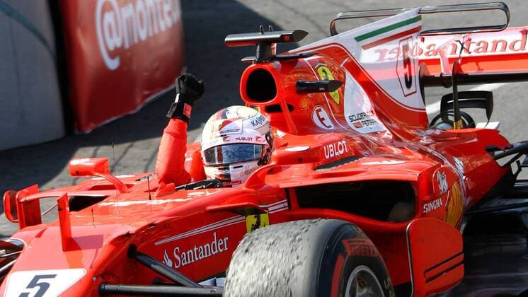 Bilder des Tages - SPORT Sebastian Vettel, Scuderia Ferrari, Jubel, formula 1 GP, Monaco 28.05.2017 Photo:mspb Fabian Werner Sebastian Vettel, formula 1 GP, Monaco