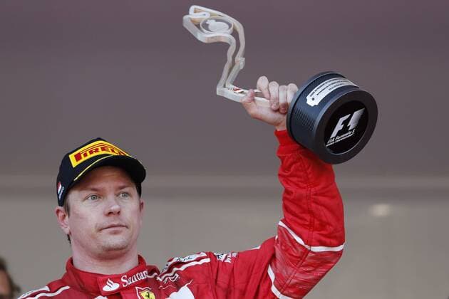 May 28, 2017 - Monte Carlo, Monaco - KIMI RAIKKONEN of Finland and Scuderia Ferrari is seen on the podium after finishing second in the 2017 Formula 1 Monaco Grand Prix in Monte Carlo, Monaco. F1 2017 - Monaco Grand Prix - ZUMAg147 20170528_zap_g147_007 Copyright: xJamesxGasperottix