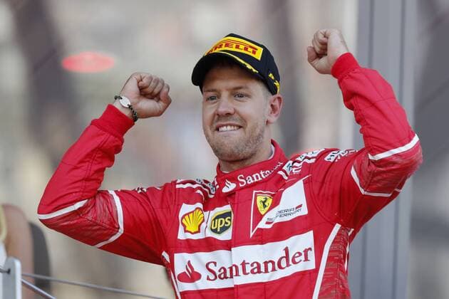 May 28, 2017 - Monte Carlo, Monaco - SEBASTIAN VETTEL of Germany and Scuderia Ferrari is seen on the podium after winning the 2017 Formula 1 Monaco Grand Prix in Monte Carlo, Monaco. F1 2017 - Monaco Grand Prix - ZUMAg147 20170528_zap_g147_008 Copyright: xJamesxGasperottix