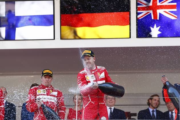 Motorsports: FIA Formula One World Championship WM Weltmeisterschaft 2017, Grand Prix of Monaco, 5 Sebastian Vettel (GER, Scuderia Ferrari), 7 Kimi Raikkonen (FIN, Scuderia Ferrari), Monte Carlo Monaco xHOCHxZWEIx