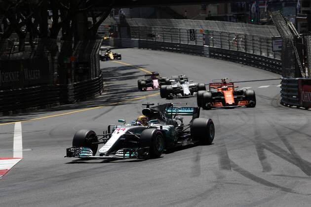 Monaco Grand Prix, Monte Carlo 24 - 28 May 2017 28.05.2017 - Race, Lewis Hamilton (GBR) Mercedes AMG F1 W08 and Stoffel Vandoorne (BEL) McLaren MCL32 