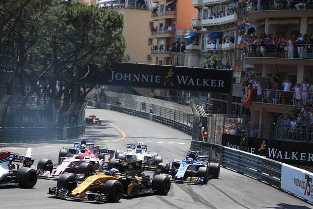 May 28th 2017, Monaco; F1 Grand Prix of Monaco Race Day; The rest of the grid takes turn 1 xLeannexBoonx  ActionPlus11884947