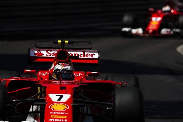 May 28, 2017 - Monte-Carlo, Monaco - 07 RAIKKONEN Kimi from Finland of Ferrari SF70-H team scuderia Ferrari ahead of 05 VETTEL Sebastian from Germany of Ferrari SF70-H team scuderia Ferrari during the Monaco Grand Prix of the FIA Formula 1 championship, at Monaco on 28th of 2017. F1 Grand Prix of Monaco  - ZUMAn230 20170528_zaa_n230_092 Copyright: xXavierxBonillax