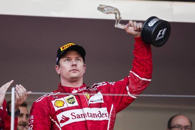 May 28, 2017 - Monte-Carlo, Monaco - 07 RAIKKONEN Kimi from Finland of Ferrari SF70-H team scuderia Ferrari celebrating the second place during the Monaco Grand Prix of the FIA Formula 1 championship, at Monaco on 28th of 2017. F1 Grand Prix of Monaco  - ZUMAn230 20170528_zaa_n230_129 Copyright: xXavierxBonillax
