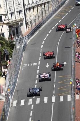 Motorsports: FIA Formula One World Championship WM Weltmeisterschaft 2017, Grand Prix of Monaco, 5 Sebastian Vettel (GER, Scuderia Ferrari), 7 Kimi Raikkonen (FIN, Scuderia Ferrari), 3 Daniel Ricciardo (AUS, Red Bull Racing), 31 Esteban Ocon (FRA, Sahara Force India F1 Team), 77 Valtteri Bottas (FIN, Mercedes AMG Petronas F1 Team), Monte Carlo Monaco xHOCHxZWEIx