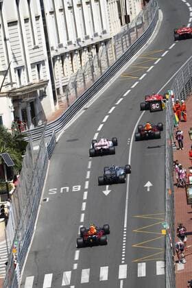 Motorsports: FIA Formula One World Championship WM Weltmeisterschaft 2017, Grand Prix of Monaco, 5 Sebastian Vettel (GER, Scuderia Ferrari), 7 Kimi Raikkonen (FIN, Scuderia Ferrari), 3 Daniel Ricciardo (AUS, Red Bull Racing), 31 Esteban Ocon (FRA, Sahara Force India F1 Team), 77 Valtteri Bottas (FIN, Mercedes AMG Petronas F1 Team), 33 Max Verstappen (NLD, Red Bull Racing), Monte Carlo Monaco xHOCHxZWEIx