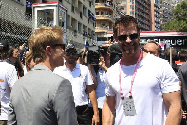 Monaco Grand Prix, Monte Carlo 24 - 28 May 2017 28.05.2017 - Race, Nico Rosberg (GER and Chris Hemsworth (AUS) Actor 