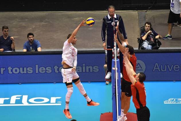 Volleyball, WM-Qauli, Frankreich - Deutschland Trevor Clevenot (france) VOLLEY-BALL : France vs Allemagne - Tournoi de qualificatif au championnat du monde - 28 05 2017 FredericChambert Panoramic 