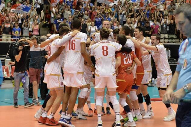 Joie de l Equipe (france) VOLLEY-BALL : France vs Allemagne - Tournoi de qualificatif au championnat du monde - 28 05 2017 FredericChambert Panoramic 