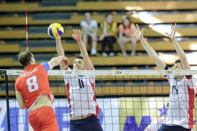 PXL_2018 FIVB Volleyball Men s World Championship WM Weltmeisterschaft qualification, Croatia vs. Serbia 28.05.2017., Zagreb, Croatia - 2018 FIVB Volleyball World Championship - Men European Qualification, 5th Round, Group E, Croatia vs. Serbia. Petar Visic, Marko Ivovic.  LukaxStanzl PIXSELL