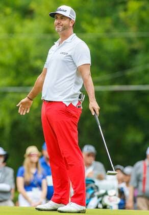 May 28, 2017 - Fort Worth, TX, USA - Scott Piercy reacts after a missed putt on the 3rd green during the final round of the Dean & DeLuca Invitational golf tournament on Sunday, May 28, 2017 at Colonial Country Club in Fort Worth, Texas. Dean & DeLuca Invitational golf tournament - Round 4 - ZUMAm67_ 20170528_zaf_m67_062 Copyright: xRayxCarlinx