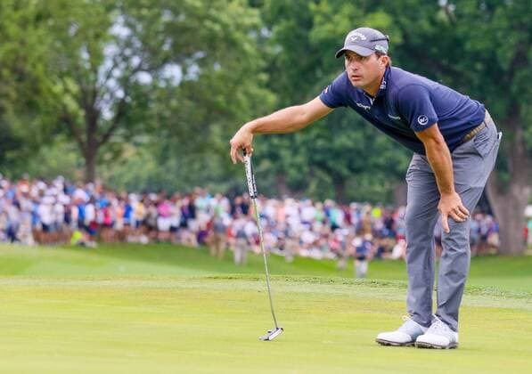 May 28, 2017 - Fort Worth, TX, USA - Kevin Kisner lines up his third shot on the 18th green during the final round of the Dean & DeLuca Invitational golf tournament on Sunday, May 28, 2017 at Colonial Country Club in Fort Worth, Texas. Dean & DeLuca Invitational golf tournament - Round 4 - ZUMAm67_ 20170528_zaf_m67_066 Copyright: xRayxCarlinx