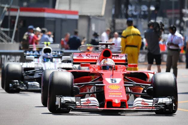 (170529) -- MONACO, May 29, 2017 -- Ferrari driver Sebastian Vettel of Germany is seen during the race of the Formula One Monaco Grand Prix in Monaco, on May 28, 2017. ) (SP)MONACO-F1-GRAND PRIX MichaelxAlesi 