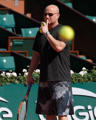 NOVAK DJOKOVIC (SRB), Training mit Coach Andre Agassi Tennis - French Open 2017 - Grand Slam ATP Tennis Herren WTA Tennis Damen - Roland Garros - Paris - - France - 29 May 2017. Juergen Hasenkopf
