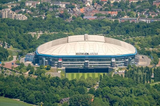 VELTINS-Arena, Schalke-Stadion, erste Bundeliga, Bundesligastadion, premier league, Schalker Feld, Gelsenkirchen, Ruhrgebiet, Nordrhein-Westfalen, Deutschland !ACHTUNGxMINDESTHONORARx60xEURO!