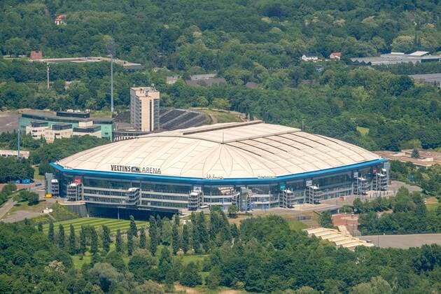 VELTINS-Arena, Schalke-Stadion, erste Bundeliga, Bundesligastadion, premier league, Schalker Feld, Gelsenkirchen, Ruhrgebiet, Nordrhein-Westfalen, Deutschland !ACHTUNGxMINDESTHONORARx60xEURO!