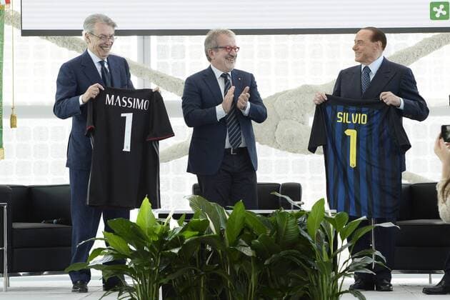 Db Milano 30 05 2017 - premio Rosa Camuna foto Daniele Buffa Image nella foto: Massimo Moratti-Silvio Berlusconi-Roberto Maroni 