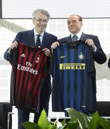 Bilder des Tages - SPORT Db Milano 30 05 2017 - premio Rosa Camuna foto Daniele Buffa Image nella foto: Massimo Moratti-Silvio Berlusconi 