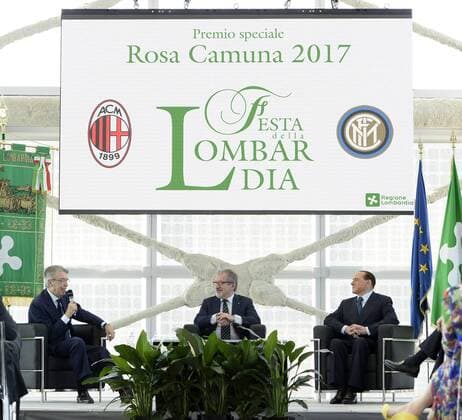 Db Milano 30 05 2017 - premio Rosa Camuna foto Daniele Buffa Image nella foto: Massimo Moratti-Silvio Berlusconi-Roberto Maroni 