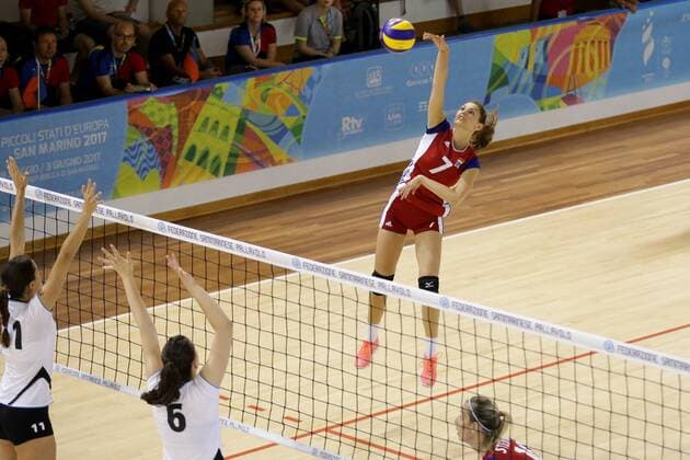 Annalena Mach (Luxemburg 7) Volleyball, Frauen, Luxemburg - Liechtenstein San Marino, GSSE 2017, JPEE 2017, Spiele der kleinen europäischen Staaten, Jeux des petits etats d Europe, Games of the small states of Europe 30.05.2017 Multieventi Domus, Serravalle 