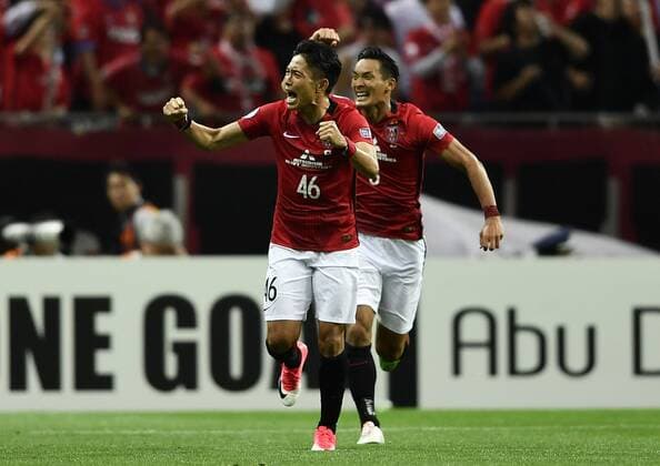 Ryota Moriwaki of Japan s Urawa Red Diamonds celebrates after scoring a goal against South Korea s Jeju United in their second Round of 16 match during the AFC Champions League 2017 in Urawa, Saitama, Japan, 31 May 2017. Urawa Red Diamonds defeated Jeju United 3-0 in their second Round of 16 match during the 2017 AFC Champions League in Saitama, Japan, 31 May 2017. Urawa Red Diamonds beats Jeju United in second Round of 16 match at AFC Champions League  20170531_08669