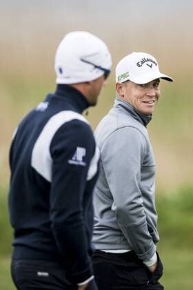 170601 Alexander Noren, Sverige och Henrik Stenson, Sverige under dag ett av golftävlingen Nordea Masters den 1 juni 2017 i Barsebäck.  Copyright: PETTERxARVIDSON BB170601PA060