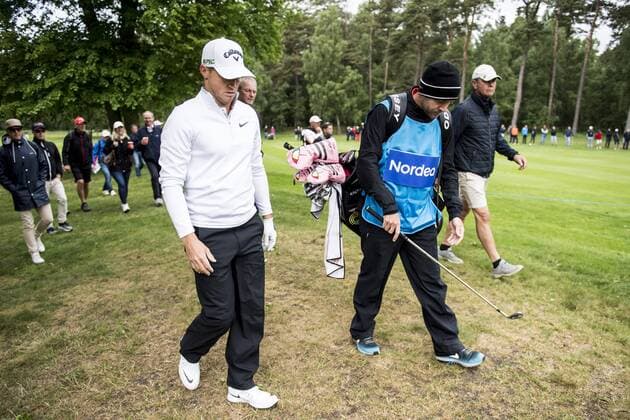170601 Alexander Noren, Sverige deppar under dag ett av golftävlingen Nordea Masters den 1 juni 2017 i Barsebäck.  Copyright: PETTERxARVIDSON BB170601PA112