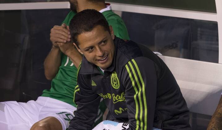USA: Mexico vs. Ireland friendly match Javier Hernandez Chicharito (14) of Mexico sits on bench during friendly game against Republic of Ireland at MetLife arena in Meadowlands, Mexico won 3 - 1.  LevxRadinx xPacificxPress